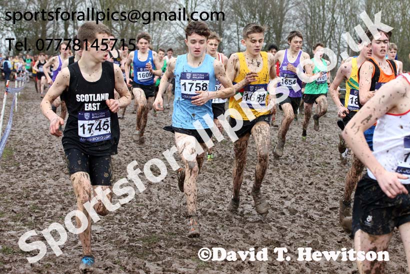 Boys under-15s 2018 British Inter Counties Cross Country Champs., Prestwold Hall, Loughborough. Photo: David T. Hewitson/Sports for All Pics